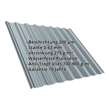 Trapezblech T18DR | Dach | Anti-Tropf 700 g/m² | Stahl 0,63 mm | 200 µm HPS Ultra® | 7040 - Fenstergrau #2