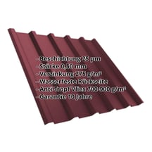 Trapezblech T35/207M | Dach | Anti-Tropf 700 g/m² | Stahl 0,50 mm | 25 µm Polyester | 3005 - Weinrot #2