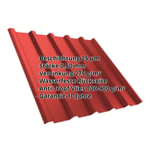 Trapezblech T35/207M | Dach | Anti-Tropf 700 g/m² | Stahl 0,50 mm | 25 µm Polyester | 3016 - Korallenrot #2