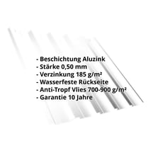 Trapezblech T35DR | Dach | Anti-Tropf 700 g/m² | Stahl 0,50 mm | Aluzink | Silbergrau #2