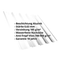 Trapezblech T35DR | Dach | Anti-Tropf 700 g/m² | Stahl 0,63 mm | Aluzink | Silbergrau #2