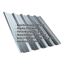 Trapezblech T35DR | Dach | Anti-Tropf 700 g/m² | Stahl 0,63 mm | 200 µm HPS Ultra® | 7040 - Fenstergrau #2