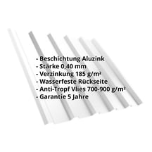 Trapezblech T35M | Dach | Anti-Tropf 700 g/m² | Stahl 0,40 mm | Aluzink | Silbergrau #2