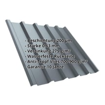 Trapezblech T35M | Dach | Anti-Tropf 700 g/m² | Stahl 0,63 mm | 200 µm HPS Ultra® | 7040 - Fenstergrau #2