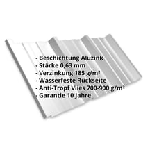 Trapezblech T45/333M | Dach | Anti-Tropf 700 g/m² | Stahl 0,63 mm | Aluzink | Silbergrau #2