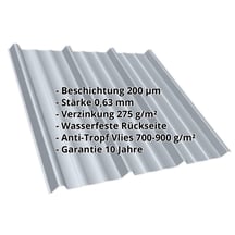 Trapezblech T45/333M | Dach | Anti-Tropf 700 g/m² | Stahl 0,63 mm | 200 µm HPS Ultra® | 7040 - Fenstergrau #2