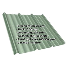 Trapezblech T45/333M | Dach | Anti-Tropf 700 g/m² | Stahl 0,50 mm | 25 µm Polyester | 6011 - Resedagrün #2