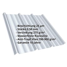 Trapezblech T45/333M | Dach | Anti-Tropf 700 g/m² | Stahl 0,50 mm | 25 µm Polyester | 7035 - Lichtgrau #2