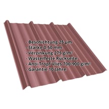 Trapezblech T45/333M | Dach | Anti-Tropf 700 g/m² | Stahl 0,50 mm | 25 µm Polyester | 8012 - Rotbraun #2