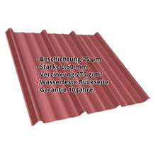 Trapezblech T45/333MD | Dach | Stahl 0,50 mm | 25 µm Polyester | 028 - Kirschrot #2