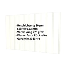 Trapezblech T7M | Wand | Stahl 0,63 mm | 50 µm PURLAK® | 9002 - Grauweiß #2