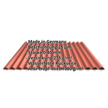 Wellblech 18/1064 | Dach | Anti-Tropf 1000 g/m² | Sonderposten | Stahl 0,40 mm | 25 µm Polyester | 8004 - Kupferbraun #2