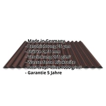 Wellblech 18/1064 | Dach | Anti-Tropf 1000 g/m² | Stahl 0,75 mm | 25 µm Polyester | 8017 - Schokoladenbraun #2