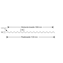 Wellblech 18/1064 | Dach | Anti-Tropf 1000 g/m² | Stahl 0,75 mm | 60 µm Puramid | 9002 - Grauweiß #9