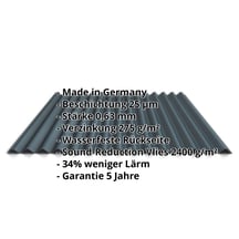 Wellblech 18/1064 | Dach | Anti-Tropf 2400 g/m² | Stahl 0,63 mm | 25 µm Polyester | 7016 - Anthrazitgrau #2