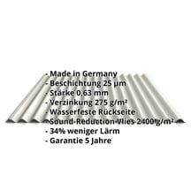 Wellblech 18/1064 | Dach | Anti-Tropf 2400 g/m² | Stahl 0,63 mm | 25 µm Polyester | 9010 - Reinweiß #2