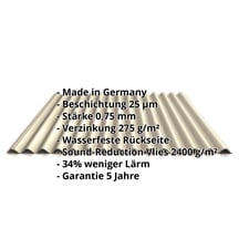 Wellblech 18/1064 | Dach | Anti-Tropf 2400 g/m² | Stahl 0,75 mm | 25 µm Polyester | 1015 - Hellelfenbein #2