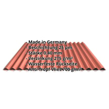 Wellblech 18/1064 | Dach | Anti-Tropf 700 g/m² | Sonderposten | Stahl 0,40 mm | 25 µm Polyester | 8004 - Kupferbraun #2
