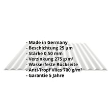 Wellblech 18/1064 | Dach | Anti-Tropf 700 g/m² | Stahl 0,50 mm | 25 µm Polyester | 7035 - Lichtgrau #2
