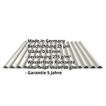 Wellblech 18/1064 | Dach | Anti-Tropf 700 g/m² | Stahl 0,63 mm | 25 µm Polyester | 9010 - Reinweiß #2