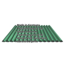Wellblech 18/1064 | Dach | Stahl 0,50 mm | 25 µm Polyester | 6002 - Laubgrün #2