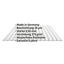 Wellblech 18/1064 | Dach | Stahl 0,50 mm | 25 µm Polyester | 7035 - Lichtgrau #2