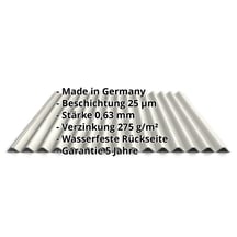 Wellblech 18/1064 | Dach | Stahl 0,63 mm | 25 µm Polyester | 9010 - Reinweiß #2