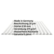 Wellblech 18/1064 | Wand | Stahl 0,50 mm | 25 µm Polyester | 7035 - Lichtgrau #2