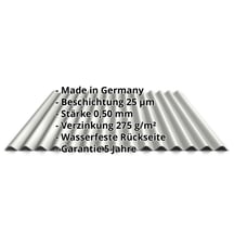 Wellblech 18/1064 | Wand | Stahl 0,50 mm | 25 µm Polyester | 9002 - Grauweiß #2