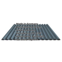 Wellblech 18/1064 | Wand | Stahl 0,50 mm | 35 µm Mattpolyester | 32 - Dunkelbraun #2