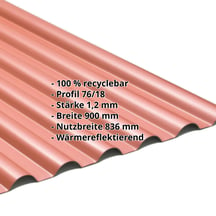 PVC Profilplatte SINTRA | 77/18 | 1,20 mm | Rot Metallic | 3500 mm #2