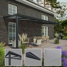 Terrassenüberdachung | Schneelastzone 2 | RAL 7016 | Glasplatte Klar | Leiste Klassisch | Breite 3,06 m | Tiefe 3,50 m #3