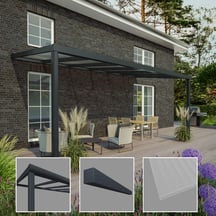 Terrassenüberdachung | Schneelastzone 2 | RAL 7016 | Platte Klar | Leiste Quadratisch | Breite 3,06 m | Tiefe 3,50 m #3