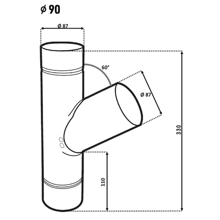 Fallrohrabzweig | Stahl | Ø 90 mm | 9007 - Graualuminium #2