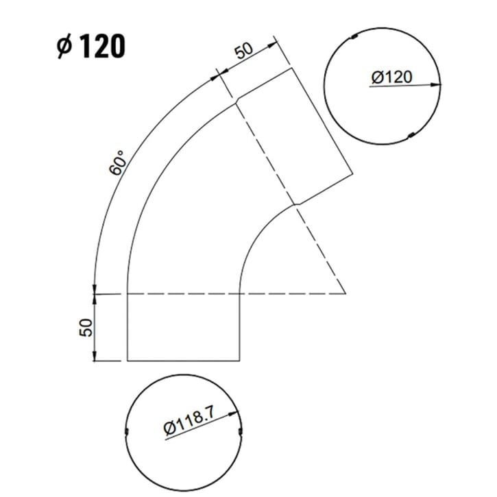 Fallrohrbogen und -Auslauf | Stahl | Ø 120 mm | 7024 - Graphitgrau #2