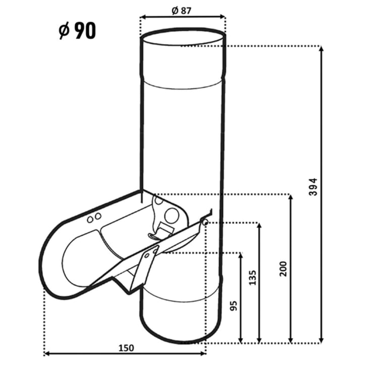 Regenwasserfänger | Stahl | Ø 90 mm | Verzinkt #2