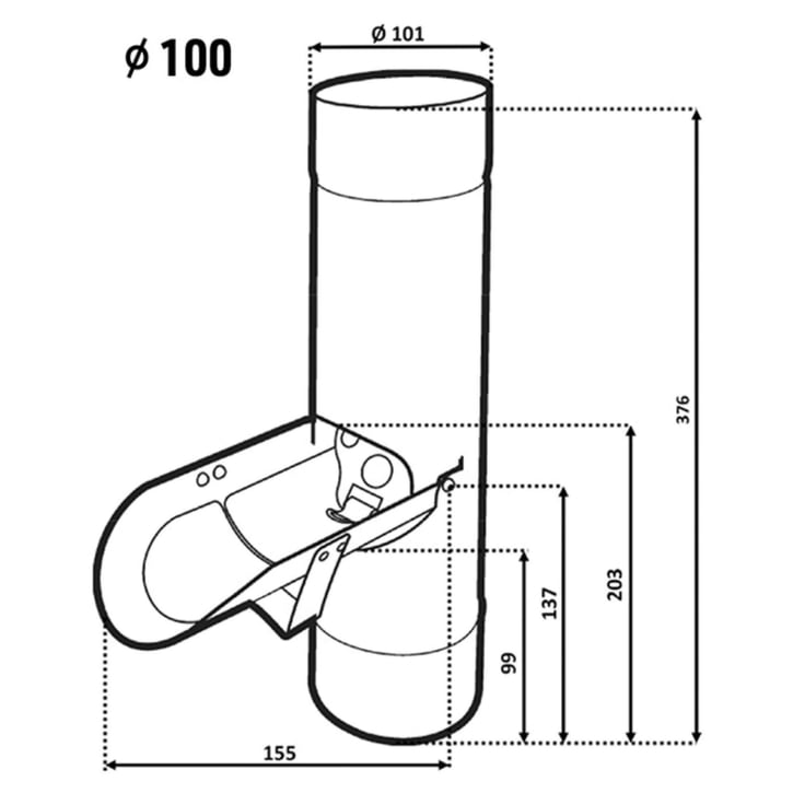 Regenwasserfänger | Stahl | Ø 100 mm | Verzinkt #2