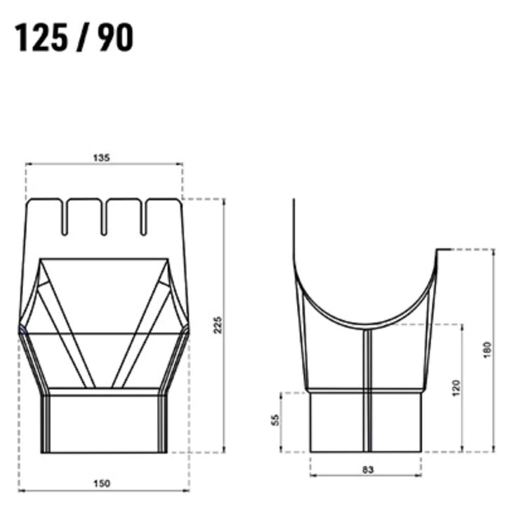 Rinnenablauf | Titanzink | Ø 125/90 mm #2