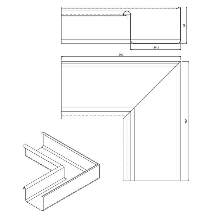 Rinneninnenwinkel 90° | Stahl | Ø 125 mm | 7016 - Anthrazitgrau #2