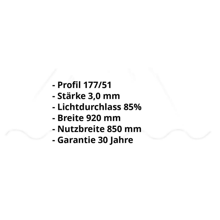 Acrylglas Wellplatte | 177/51 Profil 5 | 3,00 mm | Klar | 1250 mm #2