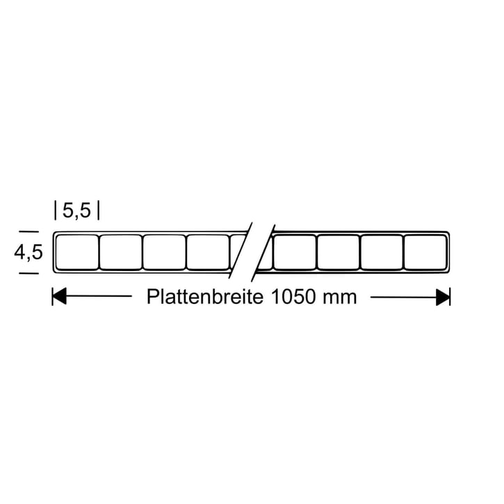 Polycarbonat Doppelstegplatte | 4,50 mm | Breite 1050 mm | Klar | 2000 mm #4