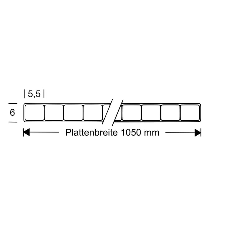 Polycarbonat Doppelstegplatte | 6 mm | Breite 1050 mm | Klar | 2000 mm #4