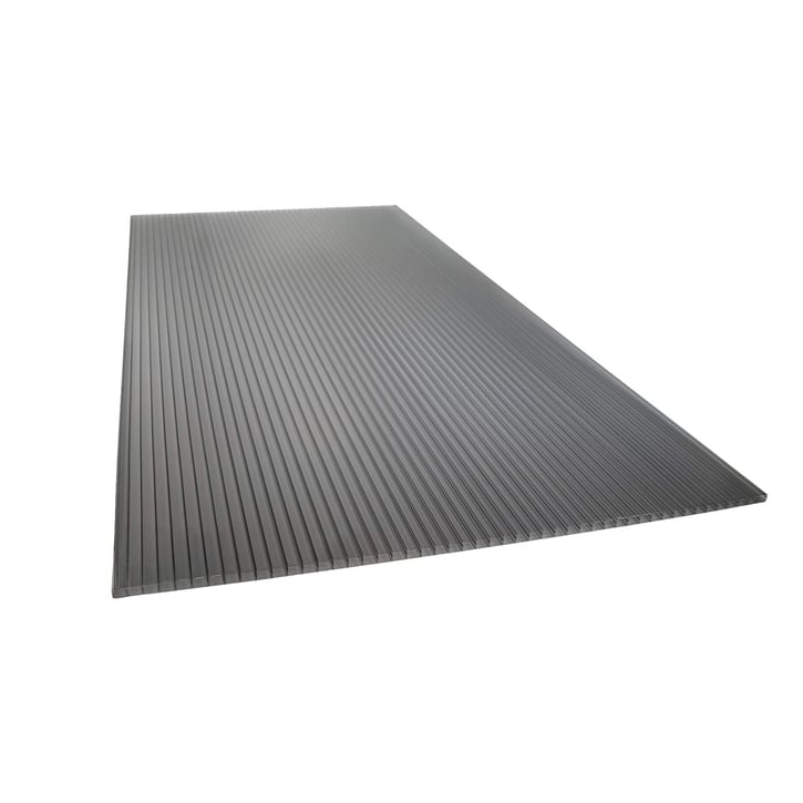 Polycarbonat Stegplatte | 16 mm | Breite 980 mm | Anthrazitgrau | Novalite | 2500 mm #1