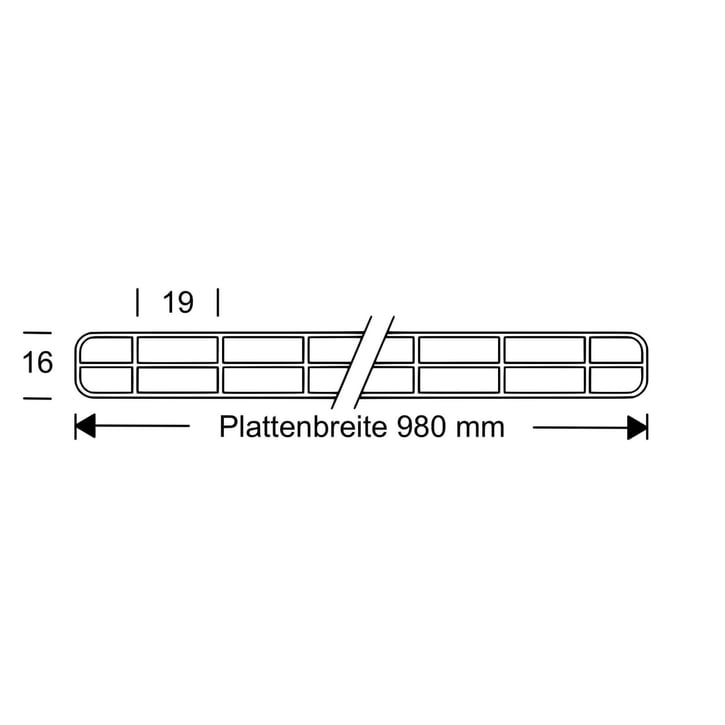 Polycarbonat Stegplatte | 16 mm | Breite 980 mm | Anthrazitgrau | Novalite | 5000 mm #4