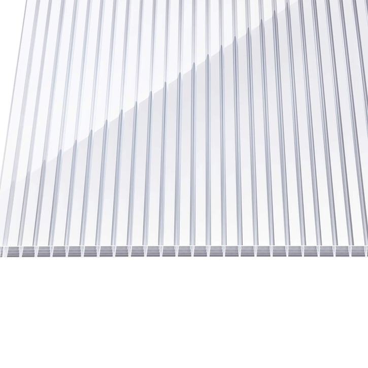 Polycarbonat Stegplatte | 16 mm | Breite 980 mm | Klar / Weiß gestreift | Beidseitiger UV-Schutz | 7000 mm #3