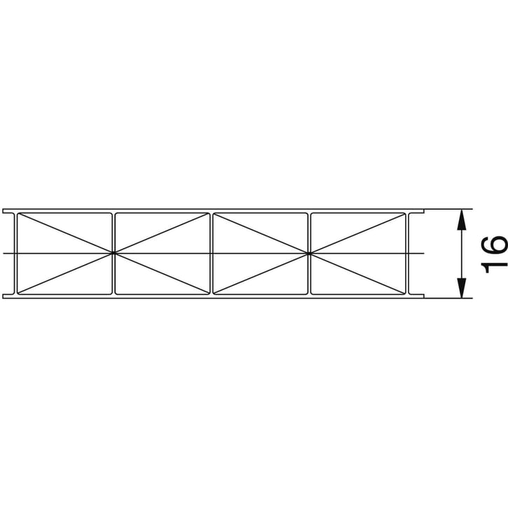 Polycarbonat Stegplatte | 16 mm | Breite 980 mm | Graphit | Extra stark | 2000 mm #3