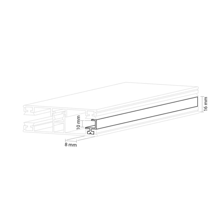 DUO | Randprofil | 10 mm | Komplett | Aluminium | Blank | 4500 mm #4