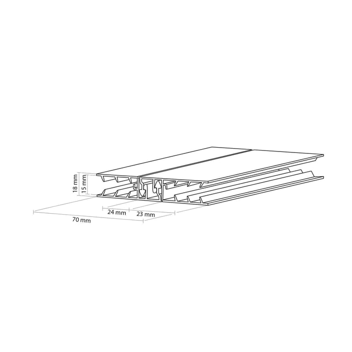 Zevener Sprosse | Mittelprofil | 10 mm | Kunststoff | Weiß | 2020 mm #4