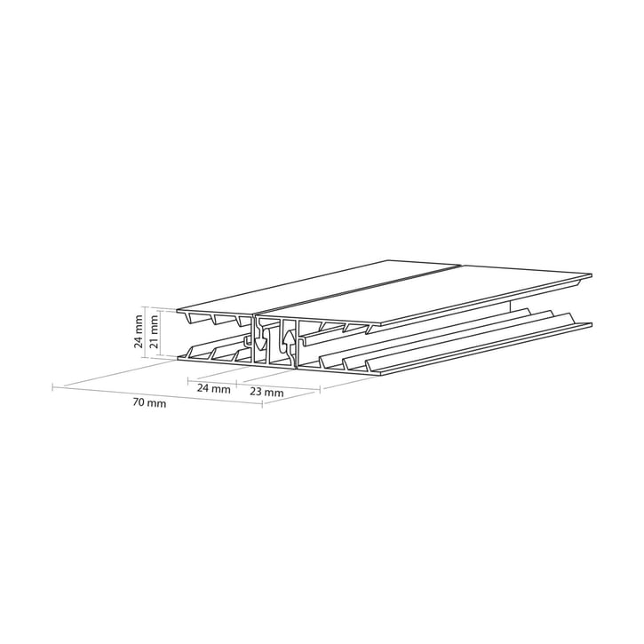 Zevener Sprosse | Mittelprofil | 16 mm | Kunststoff | Weiß | 2020 mm #3