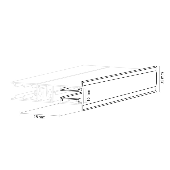 Zevener Sprosse | Randprofil | 16 mm | Kunststoff | Weiß | 2520 mm #5